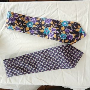 Vintage silk ties by Oakton, set of 2